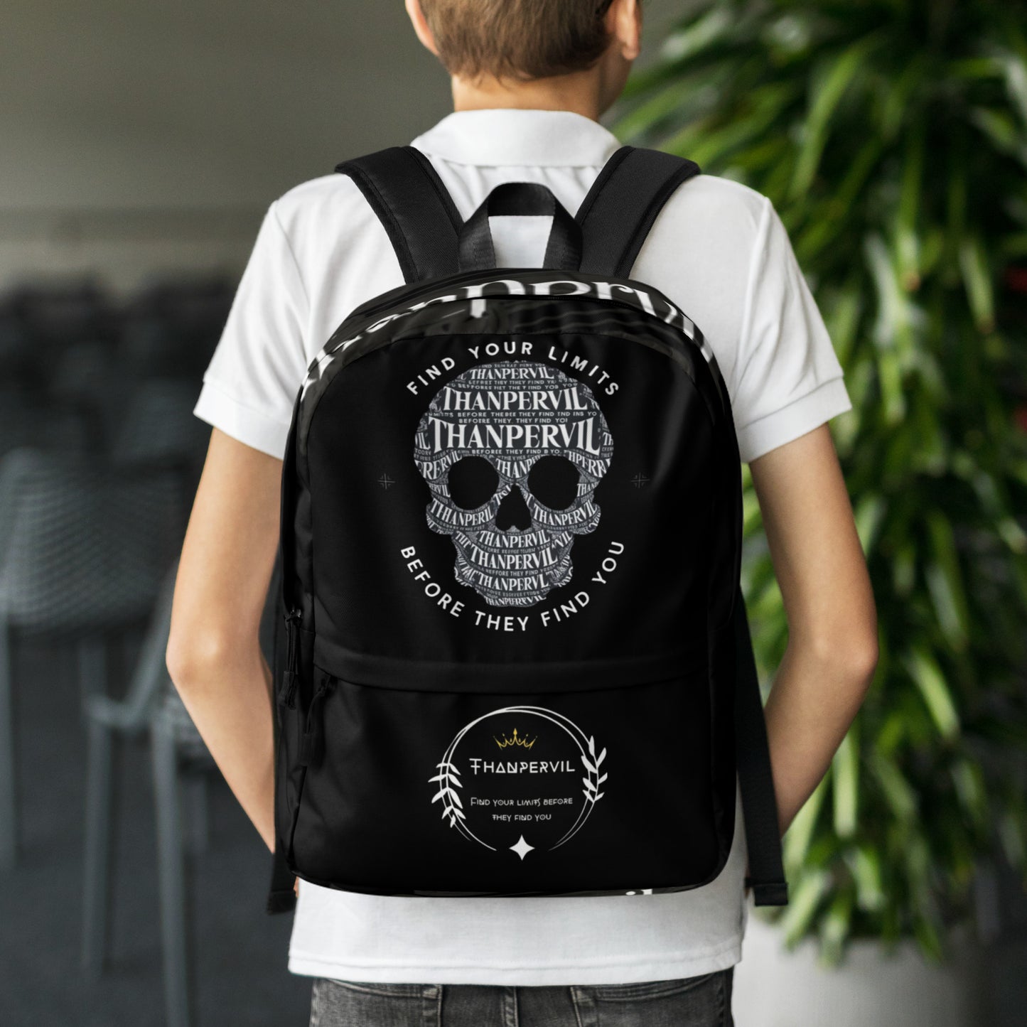 Mochila negra calavera