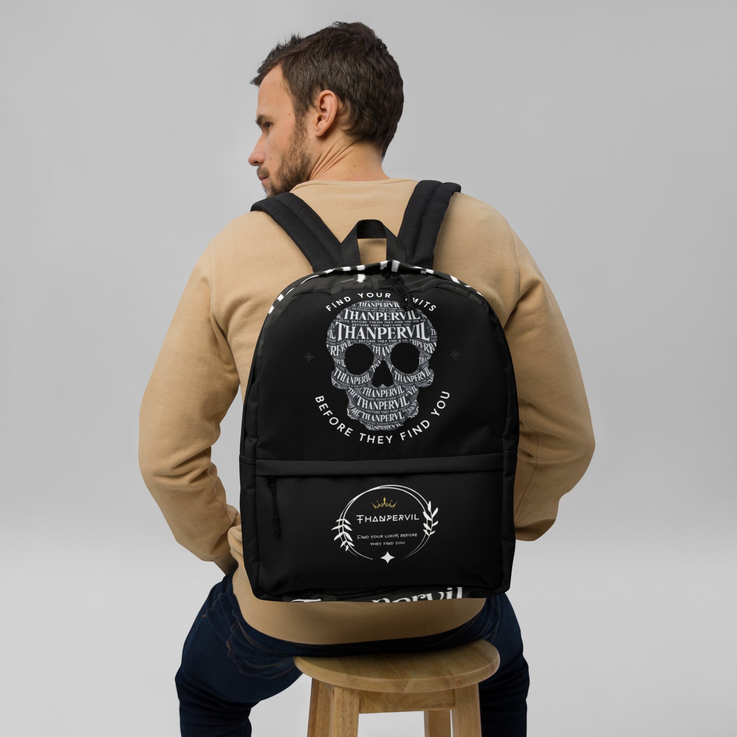 Mochila negra calavera