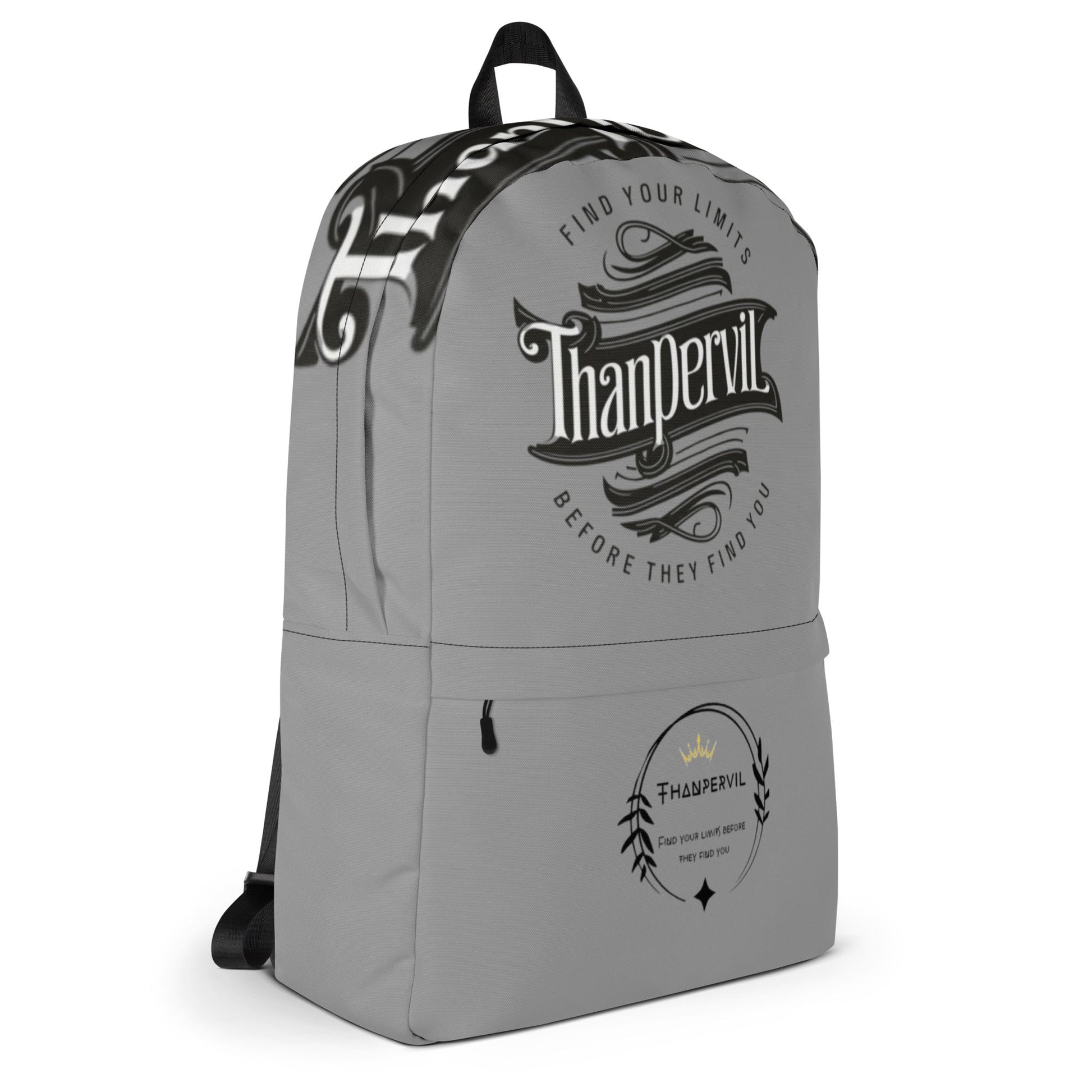 Mochila gris marca y slogan - Thanpervil shop online