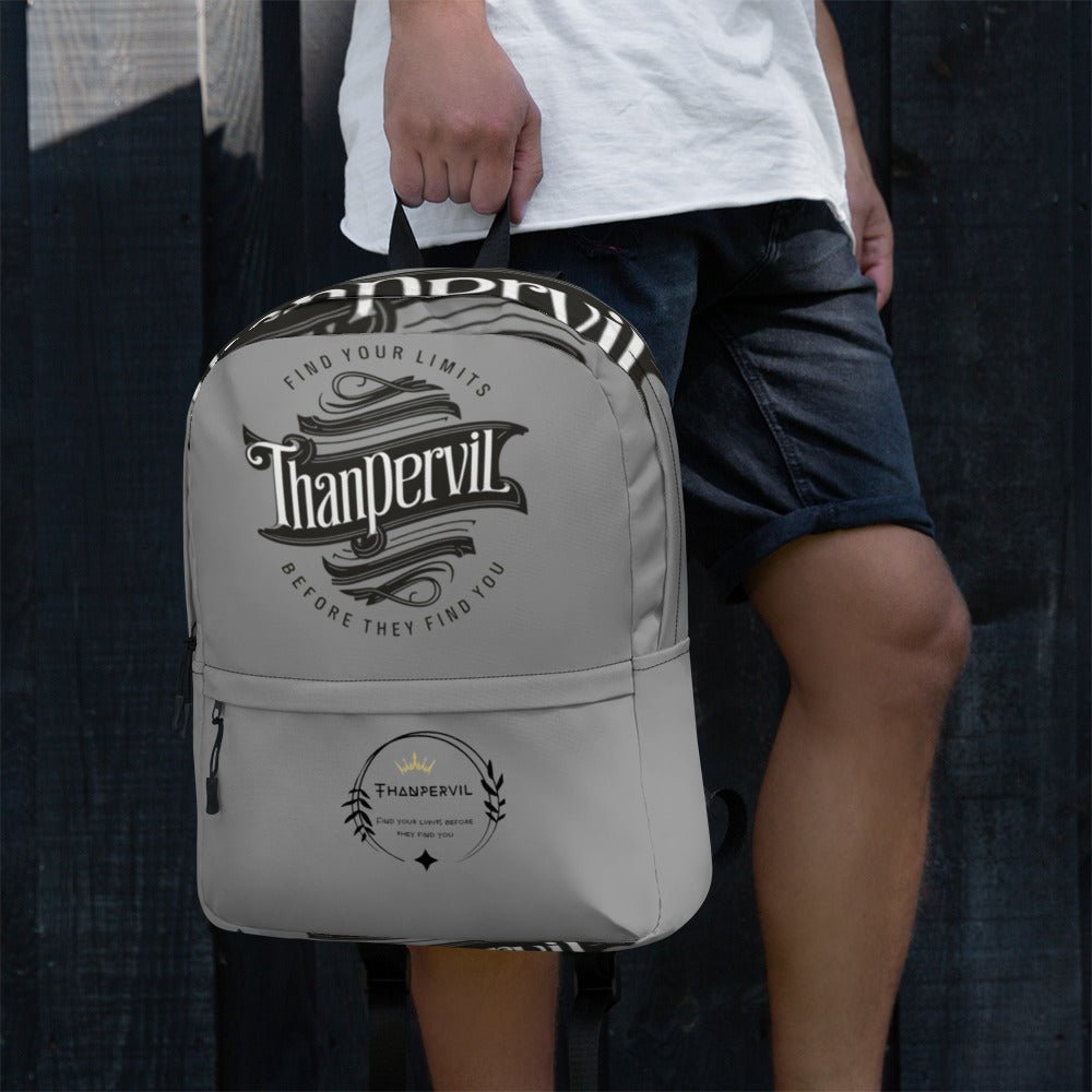 Mochila gris marca y slogan - Thanpervil shop online