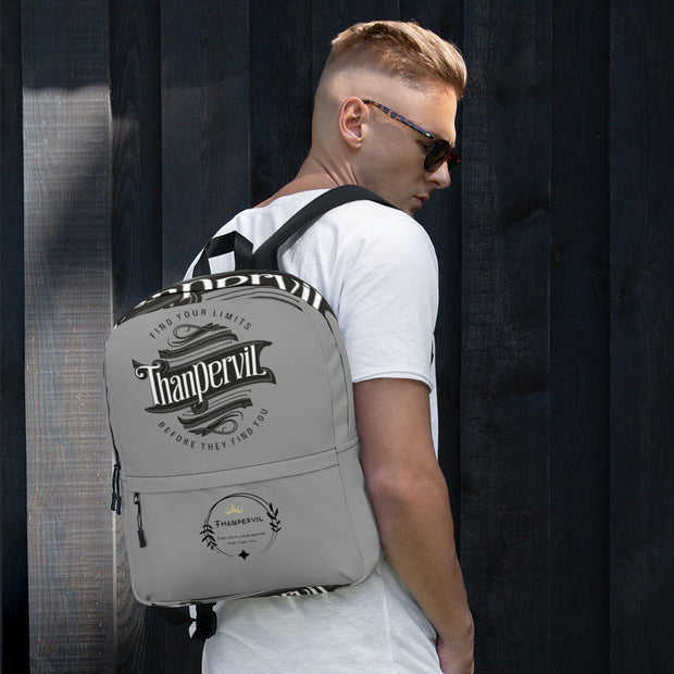 Mochila gris marca y slogan - Thanpervil shop online